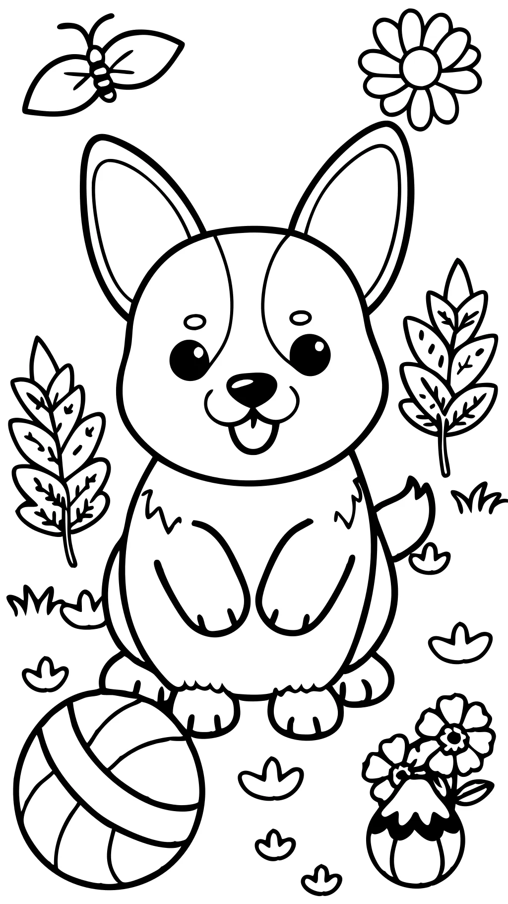 coloriages de corgi mignons